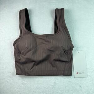 NWT Lululemon Wunder Train Sccop Neck Tank Rib Brown Size 2